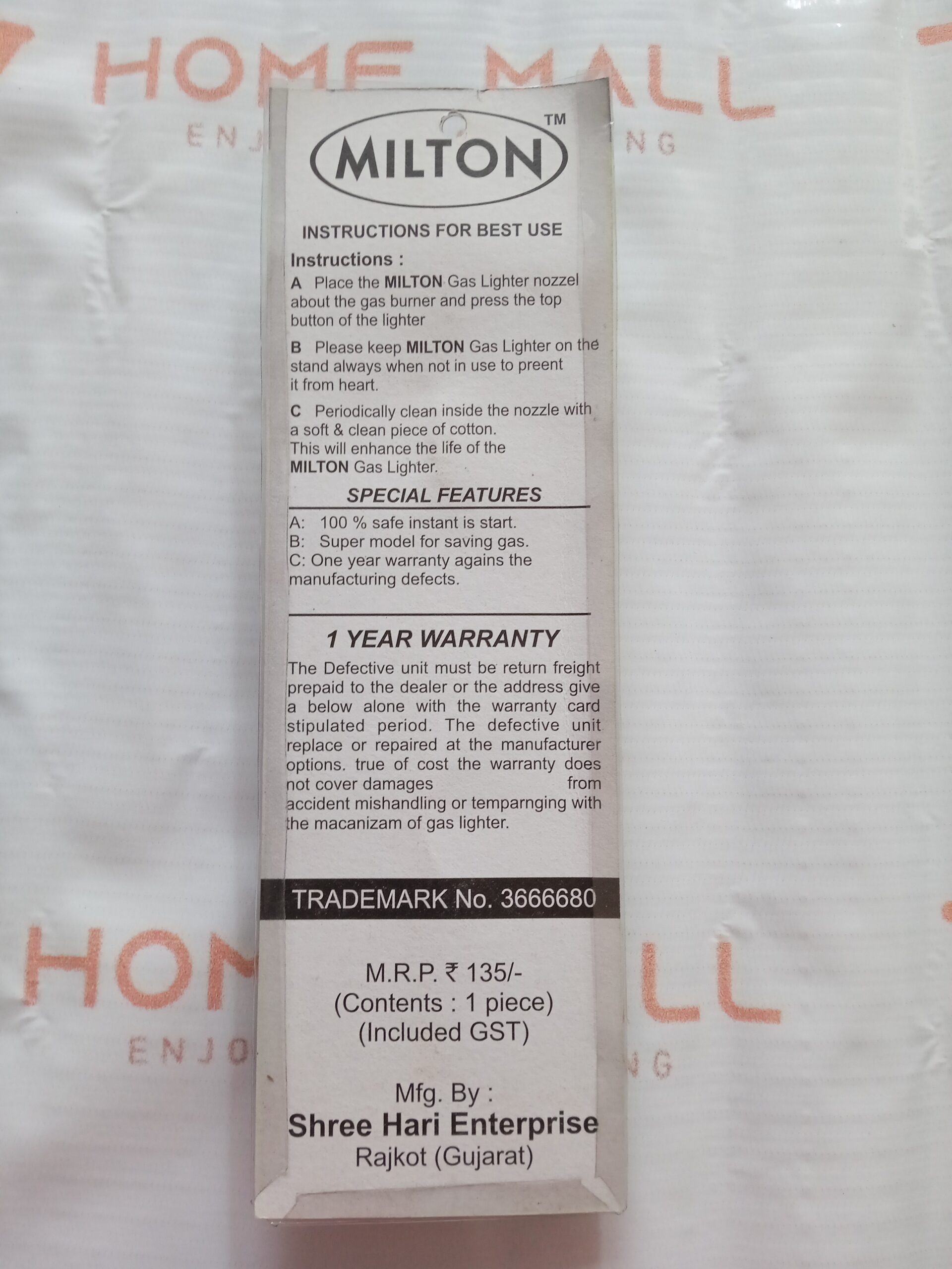 GAS LIGHTER MILTON - Image 2