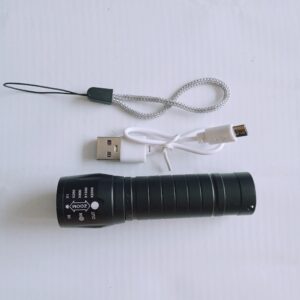 TORCH SMALL SUNSmall Sun R911(LED RECHARGEABLE METAL TORCH) 3 Modes, USB Charging Mini Torch  (Black, 10 cm, Rechargeable)