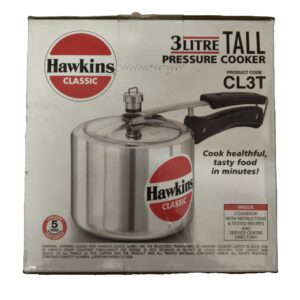 Hawkins Aluminium 3 Litre Classic Pressure Cooker, Tall Design Inner Lid Cooker, Best Cooker, Silver (Cl3T)